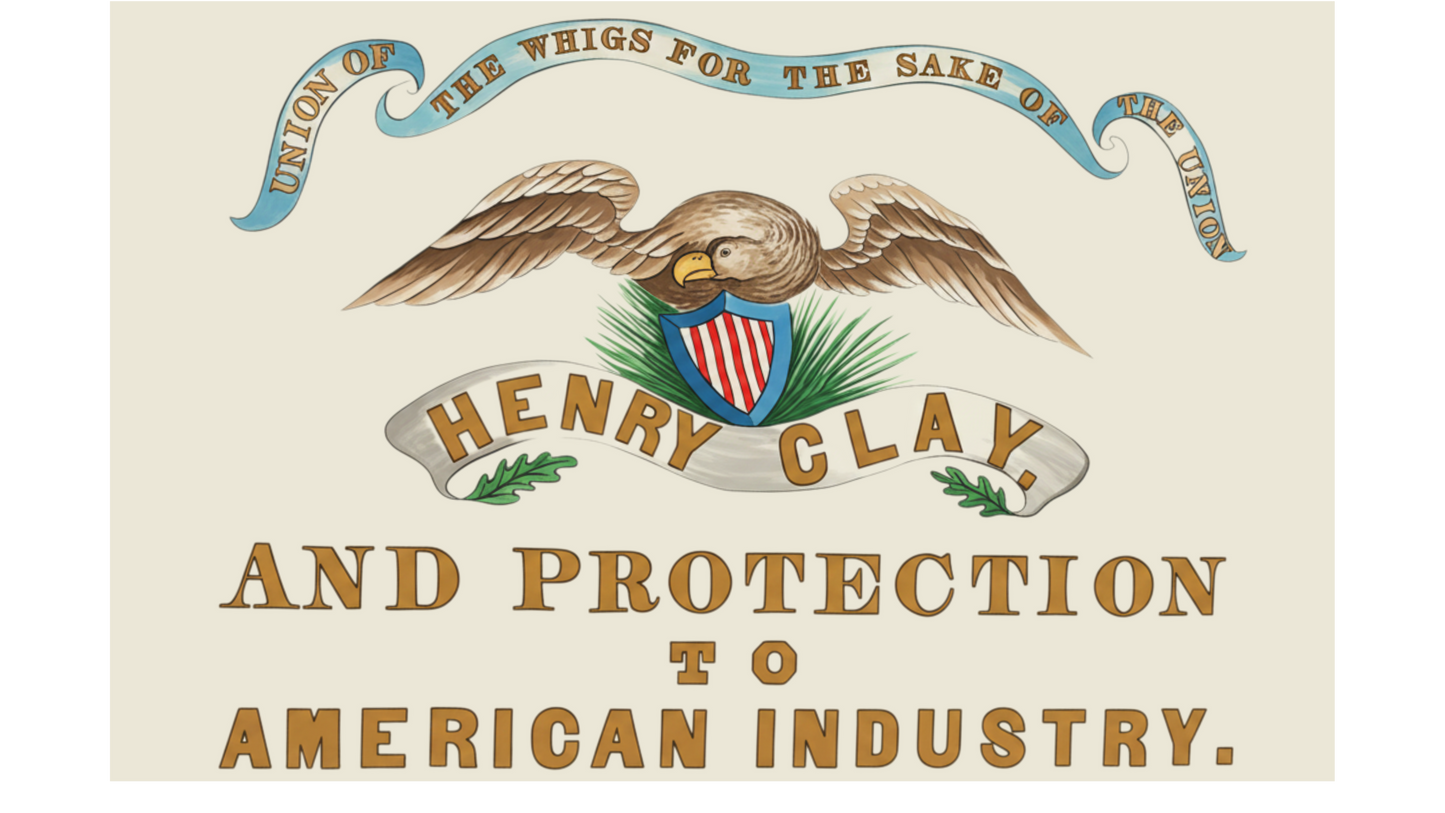 "Protection of American Industry" Henry Clay 1844 Campaign Flag Stickers