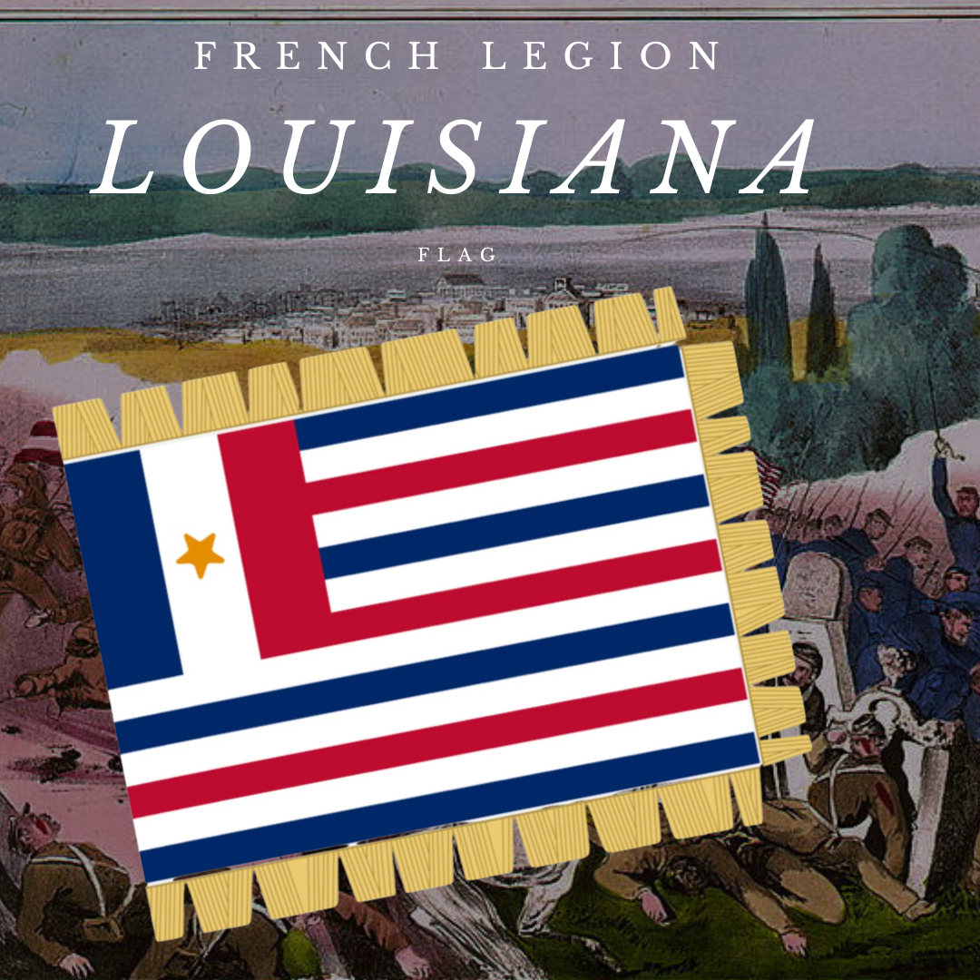 "French Legion" Variant of the Republic of Louisiana Flag Stickers