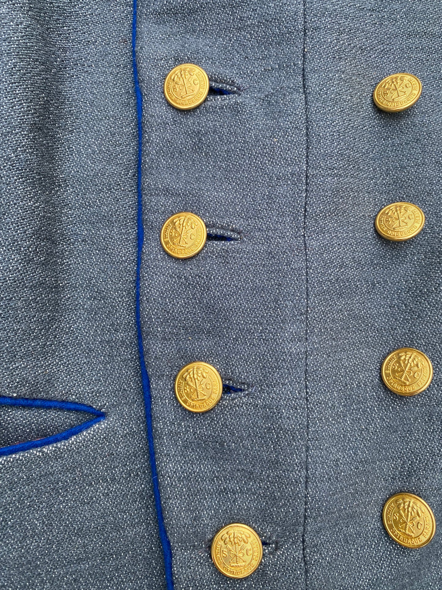 Confederate Officer Frock Coat - Trimmed Jean Company Grade