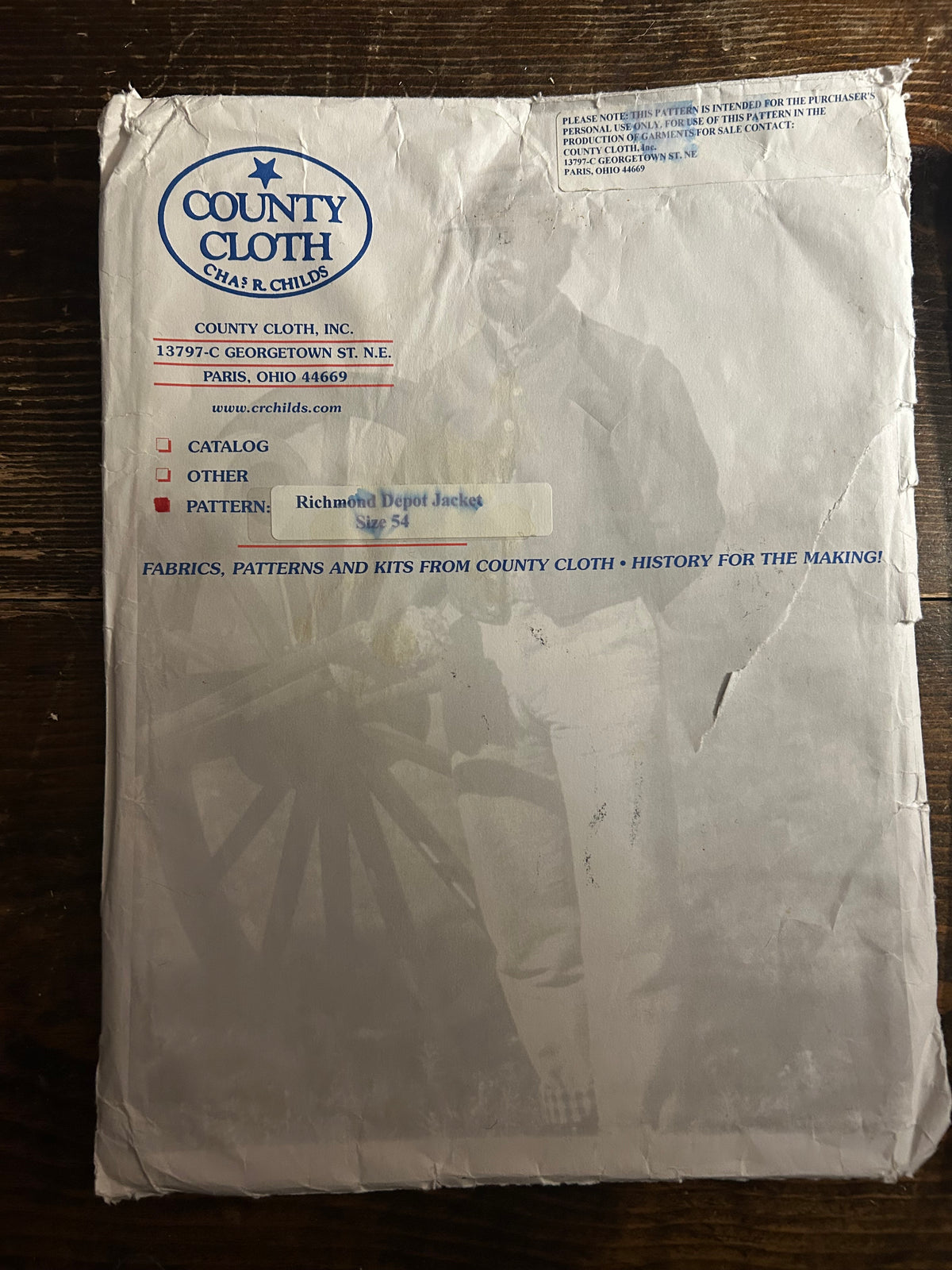 Richmond Clothing Bureau Jacket Pattern Size 54 - County Cloth