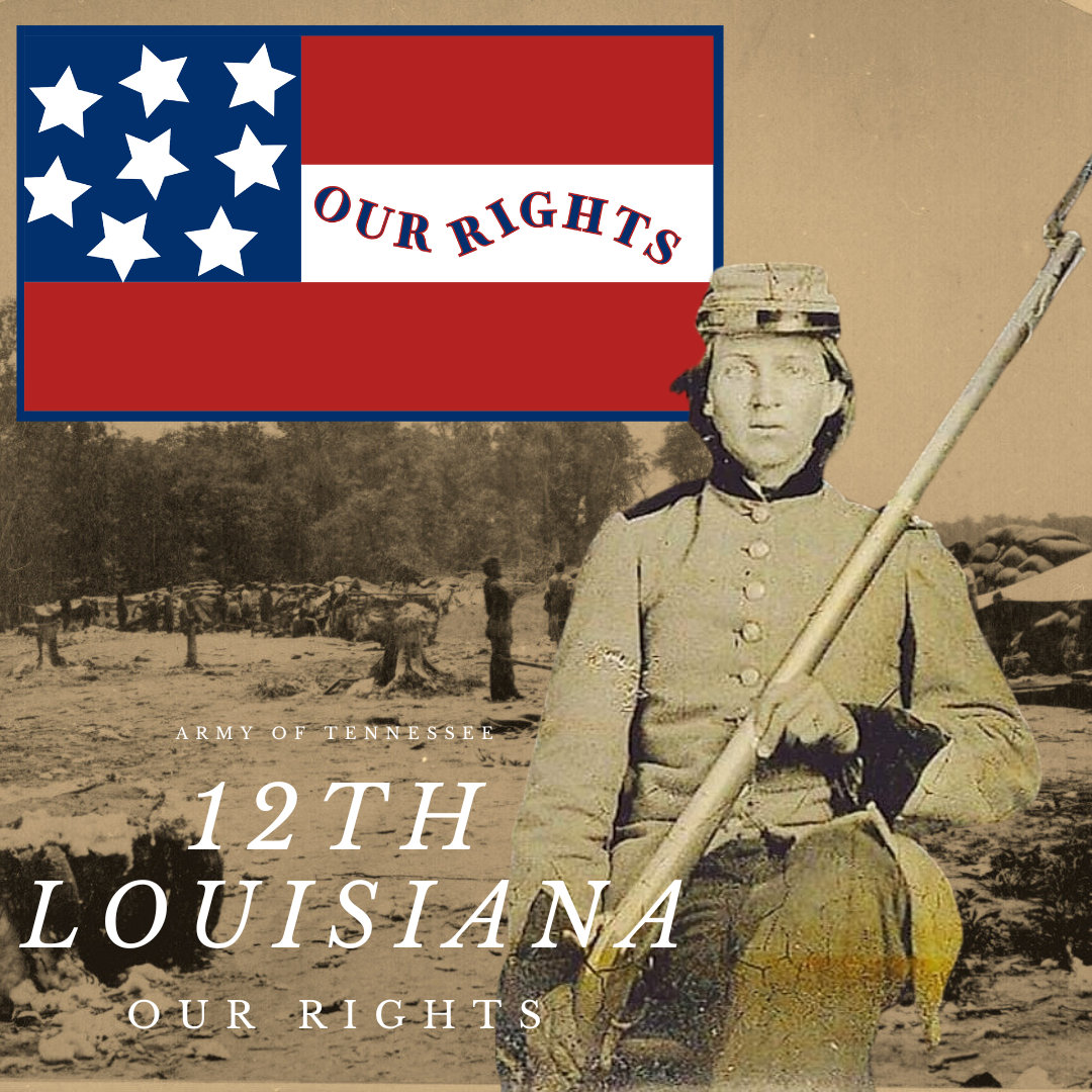 "Our Rights" Claiborne Rangers - 12th Louisiana Infantry Flag Stickers/Magnets