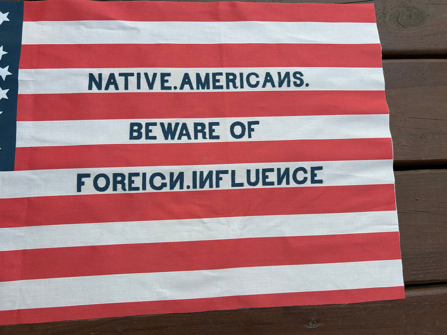 "Beware of Foreign Influence" - Know Nothing Party Flag (Reproduction)