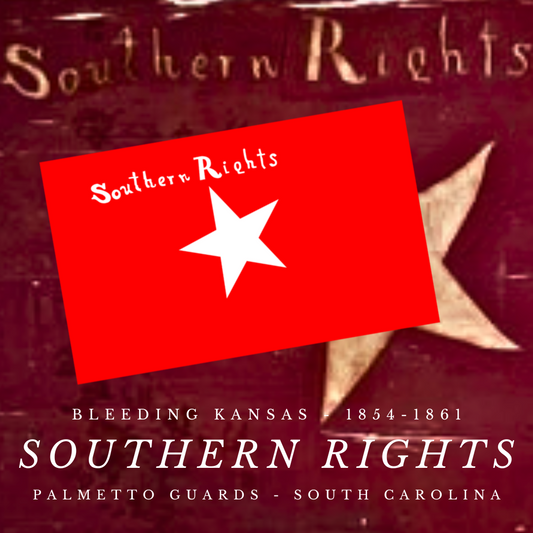 "Southern Rights" - South Carolina Palmetto Guard - Bleeding Kansas Flag Stickers