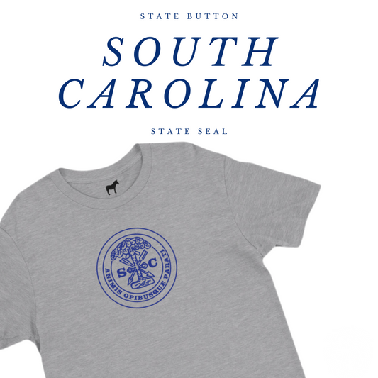 South Carolina Civil War State Button Blue T-Shirt
