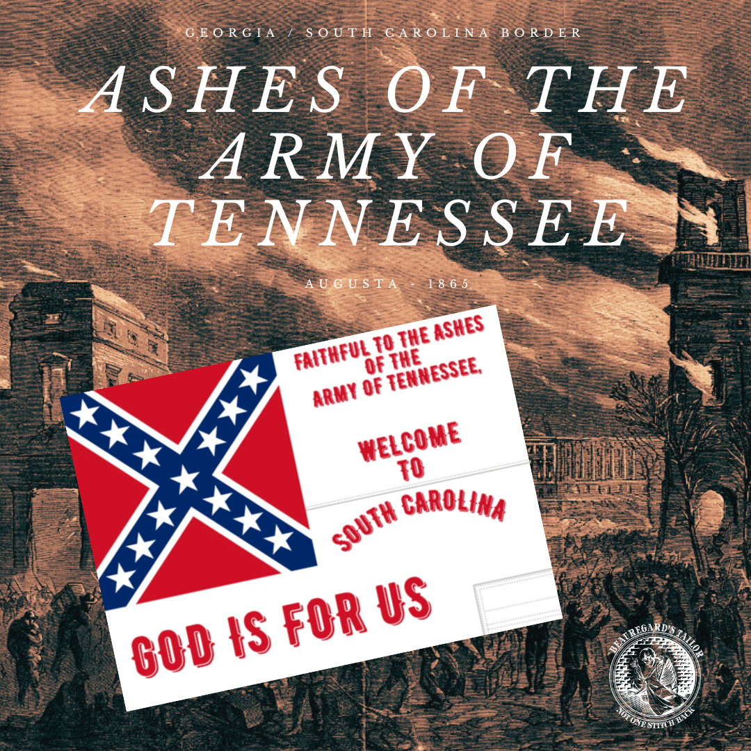 "Faithful to the ashes of the Army of Tennessee" South Carolina Flag Stickers