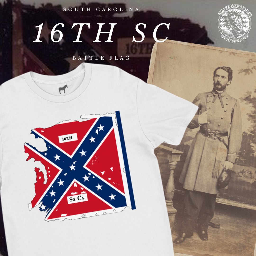 "Greenville Boys" 16th South Carolina Infantry Flag Shirt "Battle Damaged"
