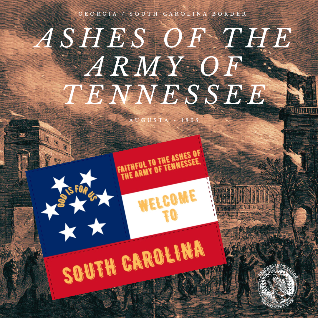 "Faithful to the ashes of the Army of Tennessee" South Carolina Flag Stickers