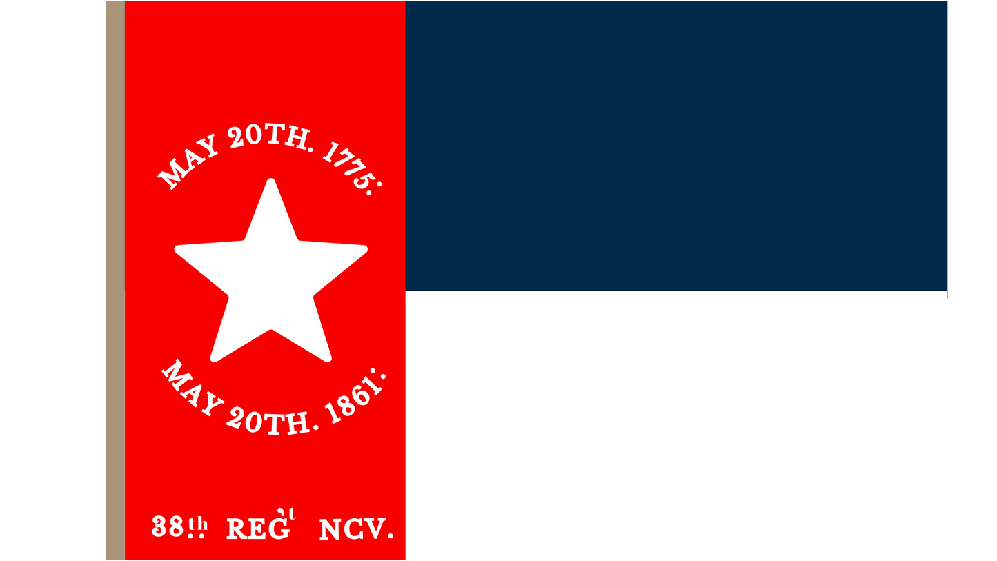 38th North Carolina Regimental Flag Stickers/Magnet Set