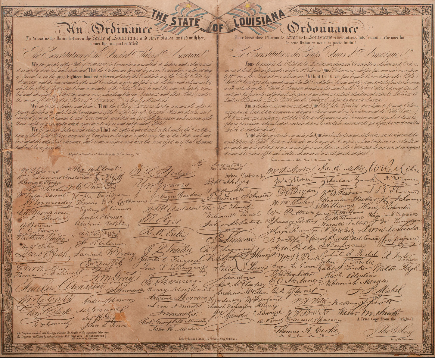 Louisiana Ordinance of Secession Shirt