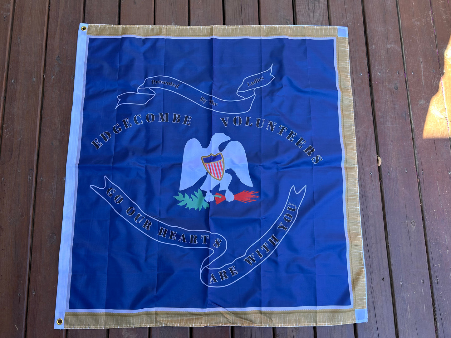"Go our hearts are with you" Edgecombe Volunteers (North Carolina) Flag - Mexican American War