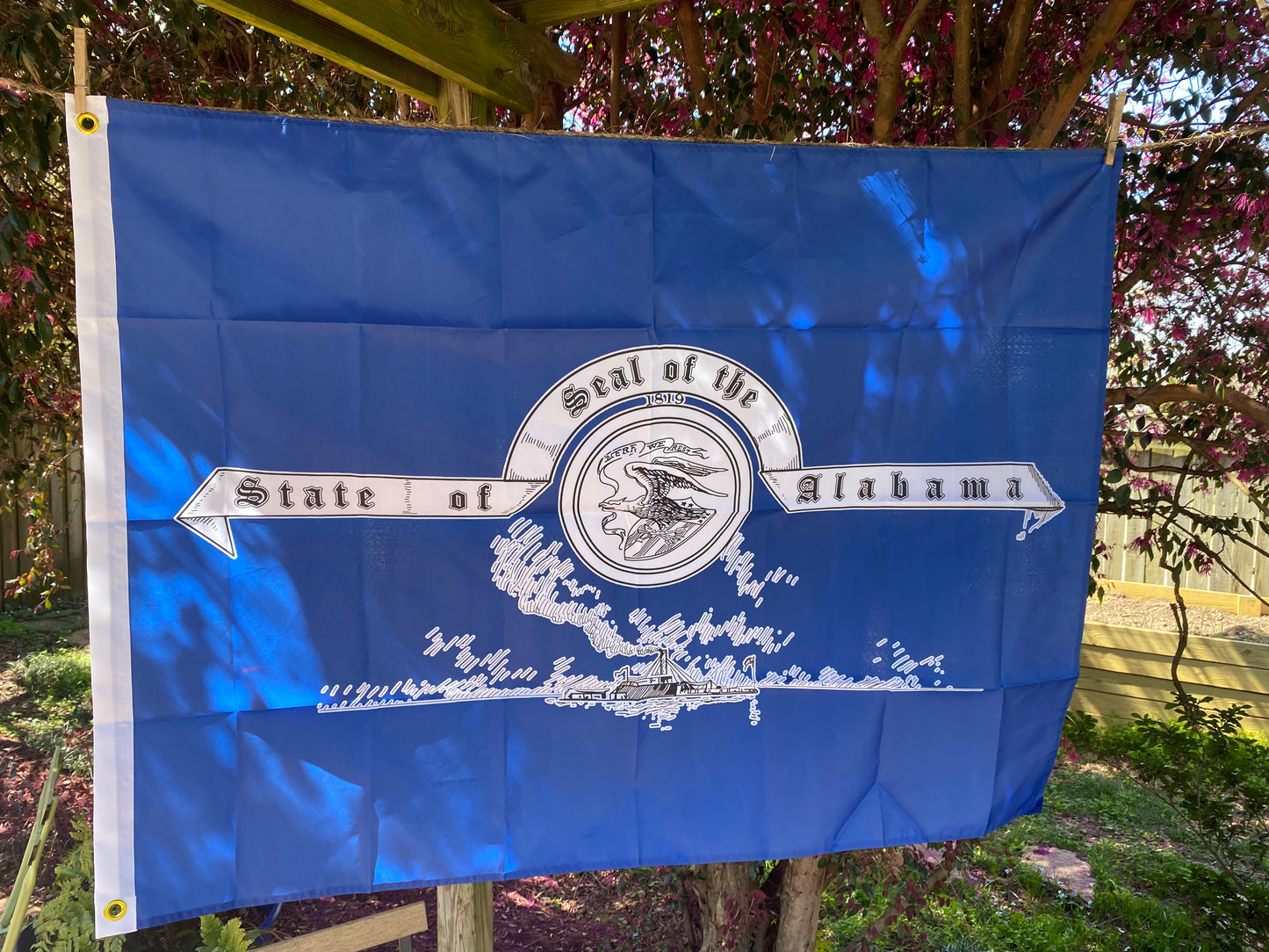 Alabama State Seal & Battle of Mobile Bay House Flag