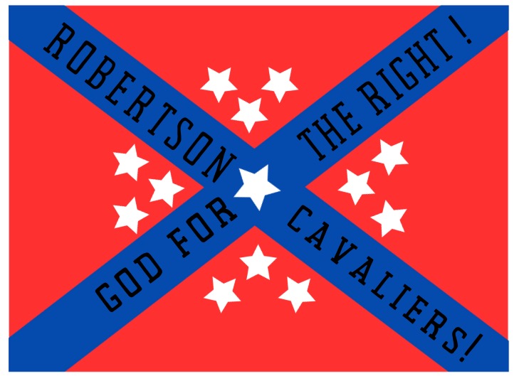 "God for the Right!" Robertson Cavaliers Flag Stickers/Magnet