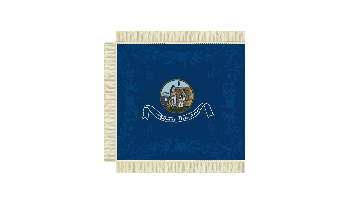 "Deeds Not Words" 6th North Carolina Infantry Flag Sticker