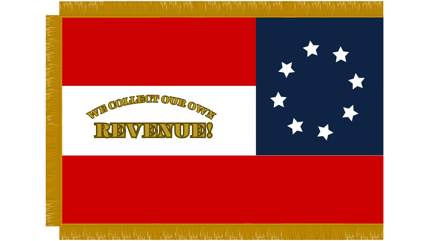 "We Choose Our Own Institutions." - Mill Springs House Flag