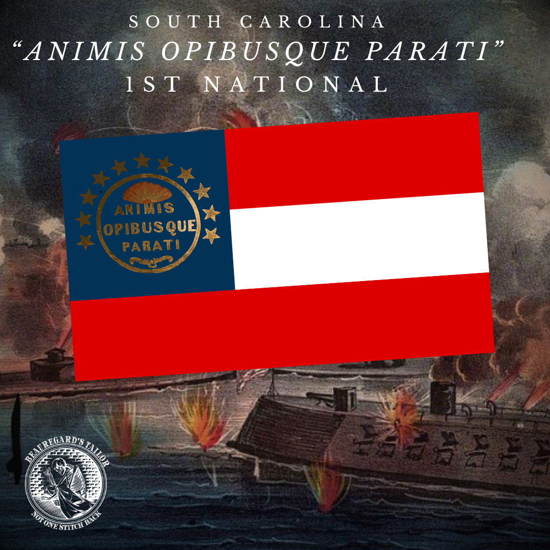 "ANIMIS OPIBUSQUE PARATI" South Carolina First National Flag Stickers