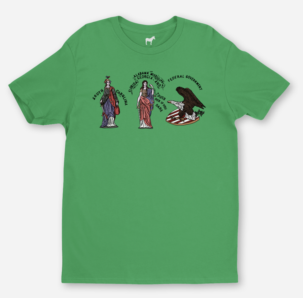 “Touch her if you dare” Savannah, Georgia Secession Flag Shirt