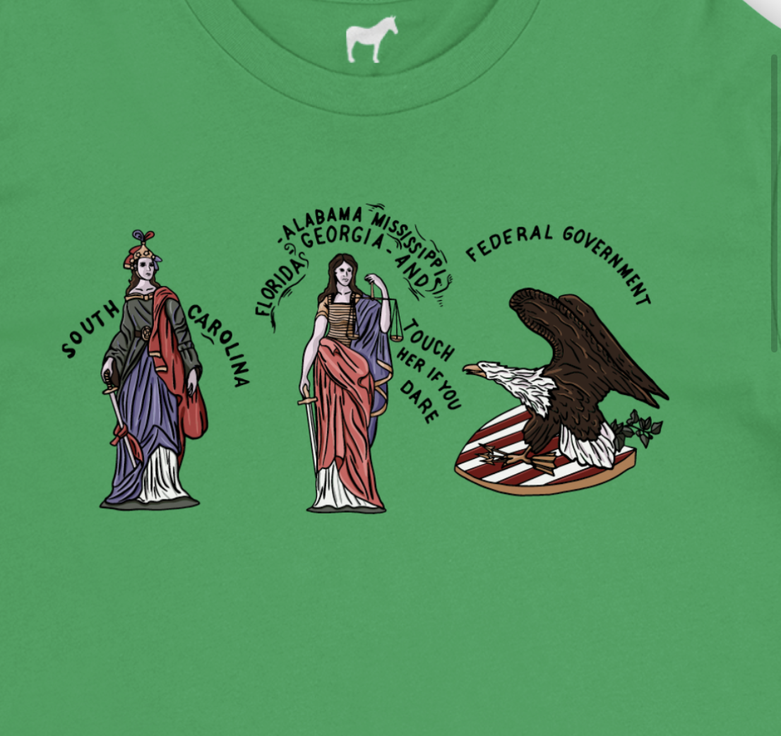 “Touch her if you dare” Savannah, Georgia Secession Flag Shirt