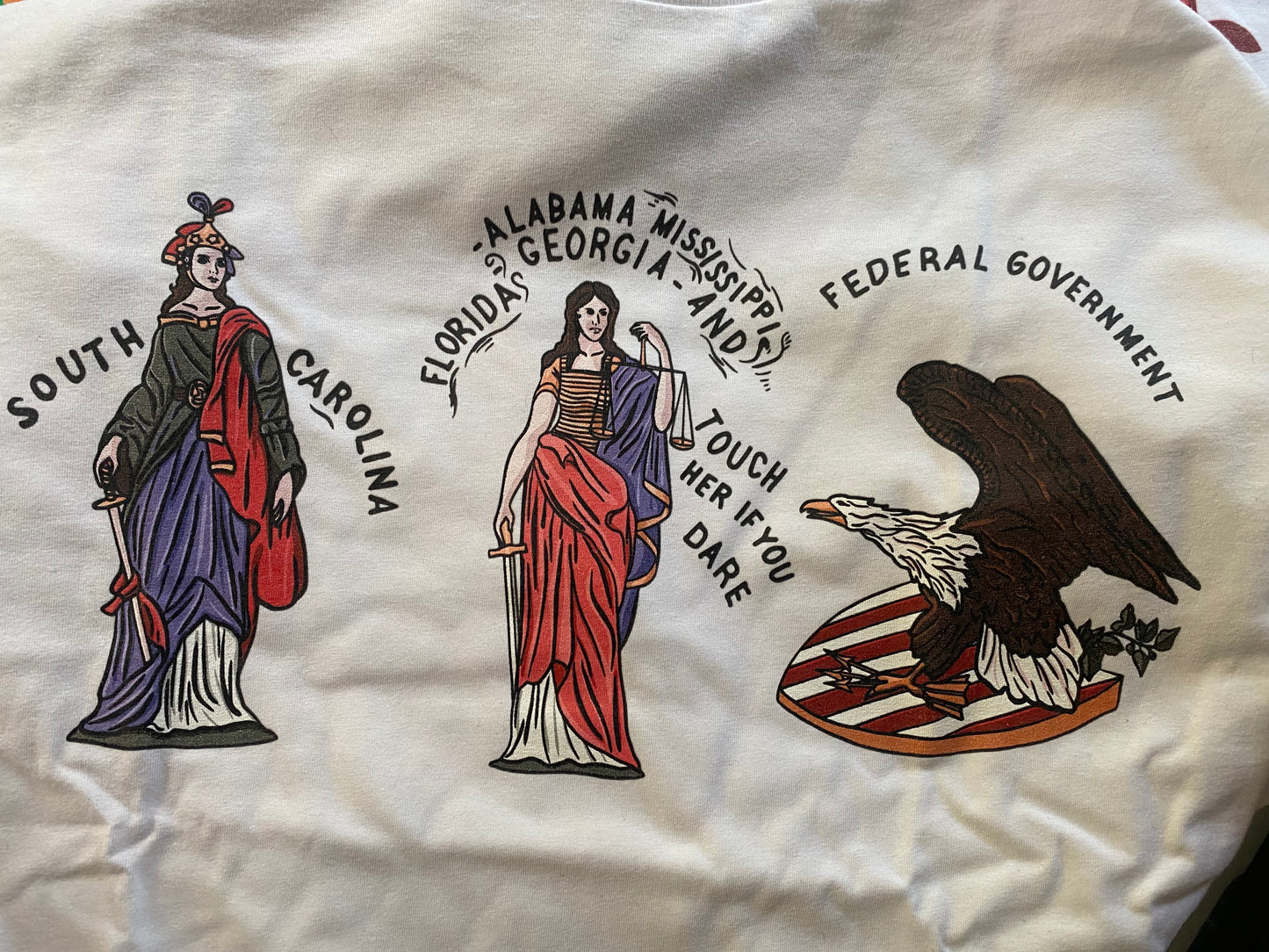 “Touch her if you dare” Savannah, Georgia Secession Flag Shirt