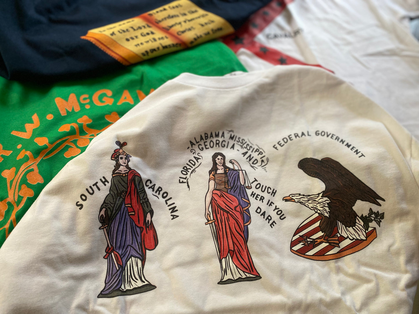 “Touch her if you dare” Savannah, Georgia Secession Flag Shirt