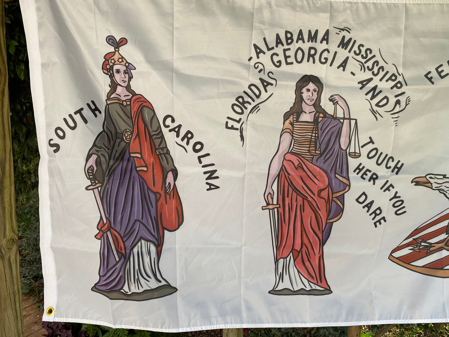 "Touch her if you dare" 1860 Georgia Secession Banner House Flag