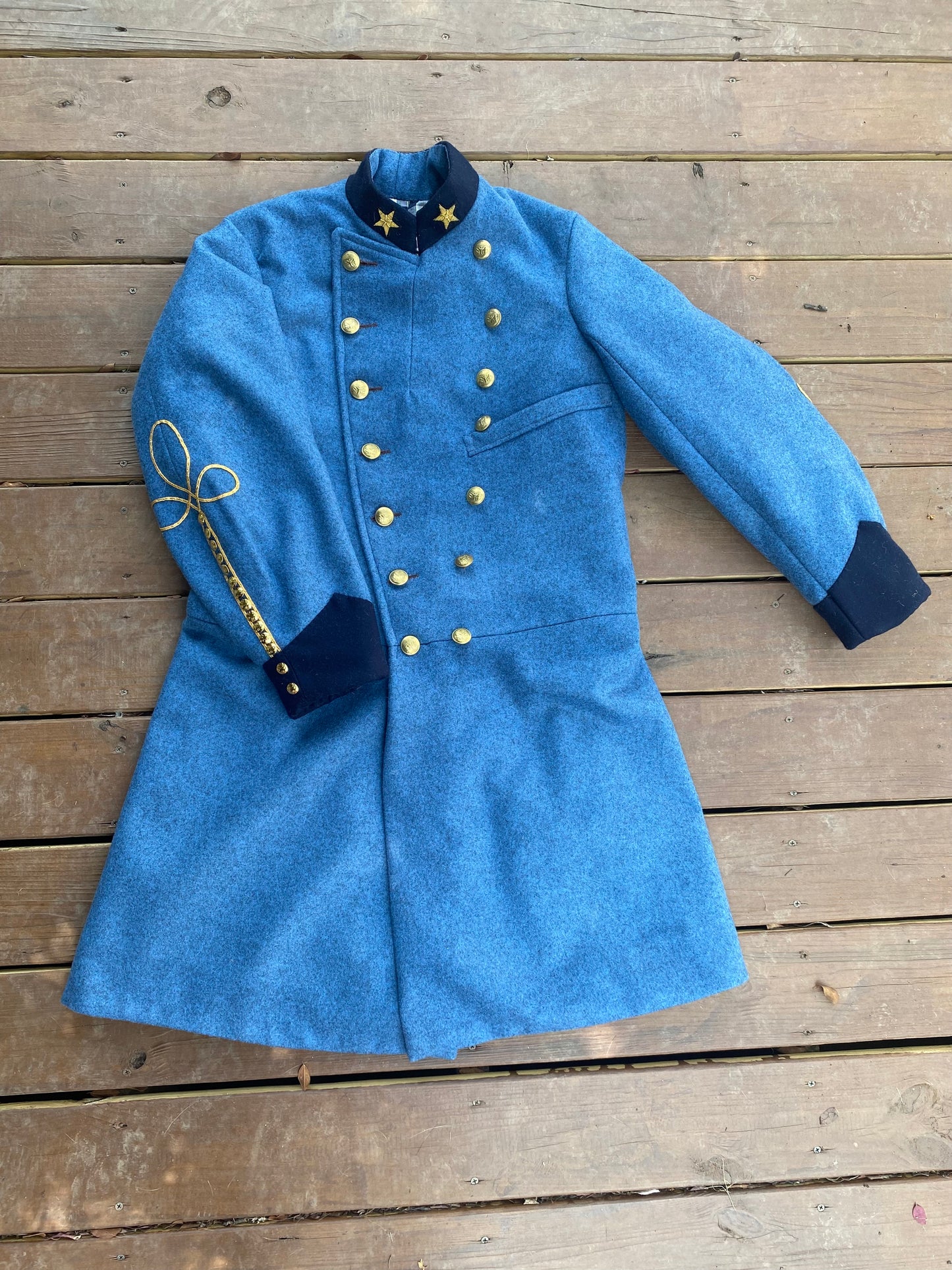 Confederate Officer Frock Coat - French Vented Cuffs