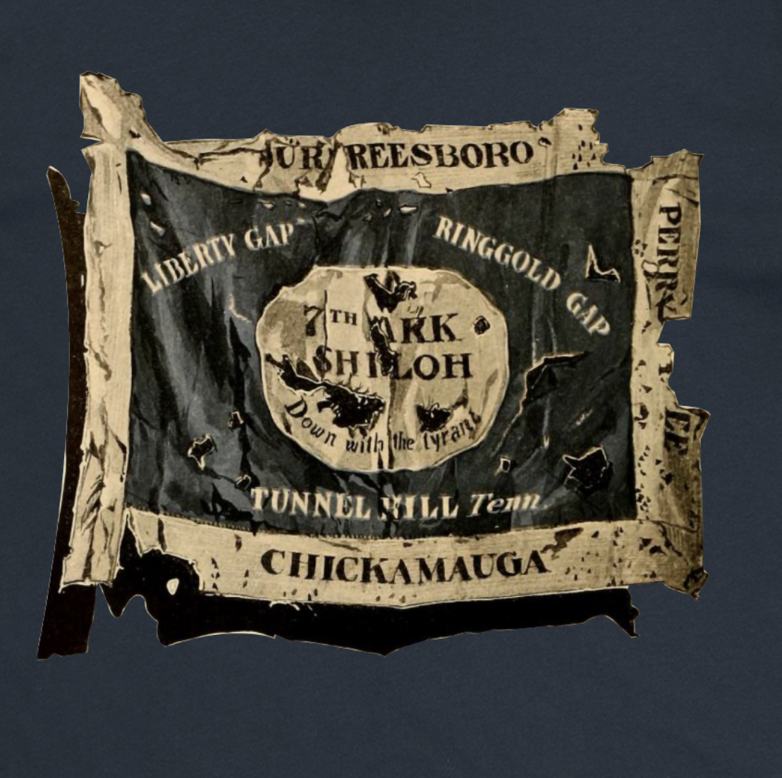 6th and 7th Arkansas Infantry Flag "Battle Damaged" Shirt