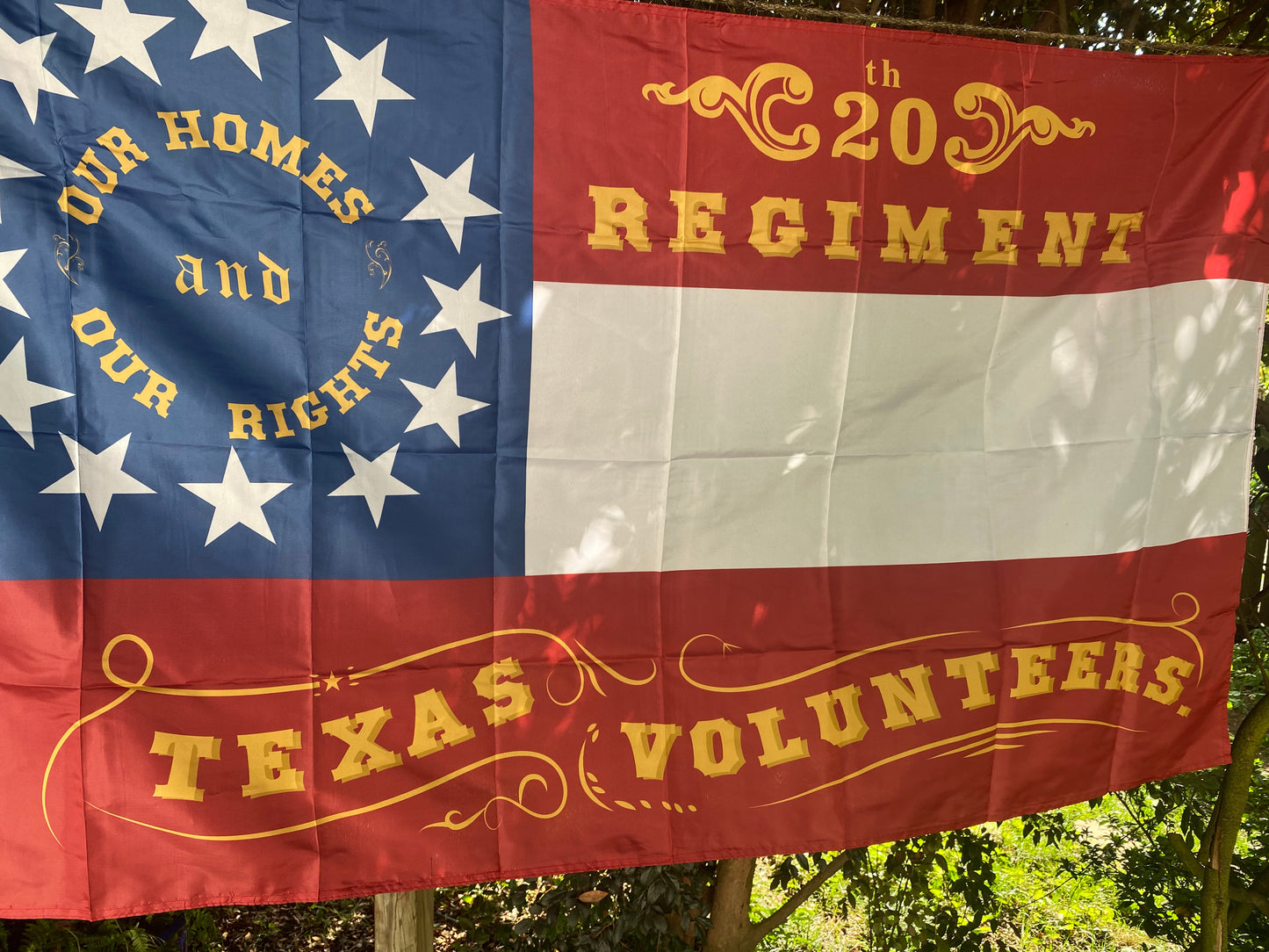 20th Texas Volunteers "Our Homes and Our Rights" House Flag