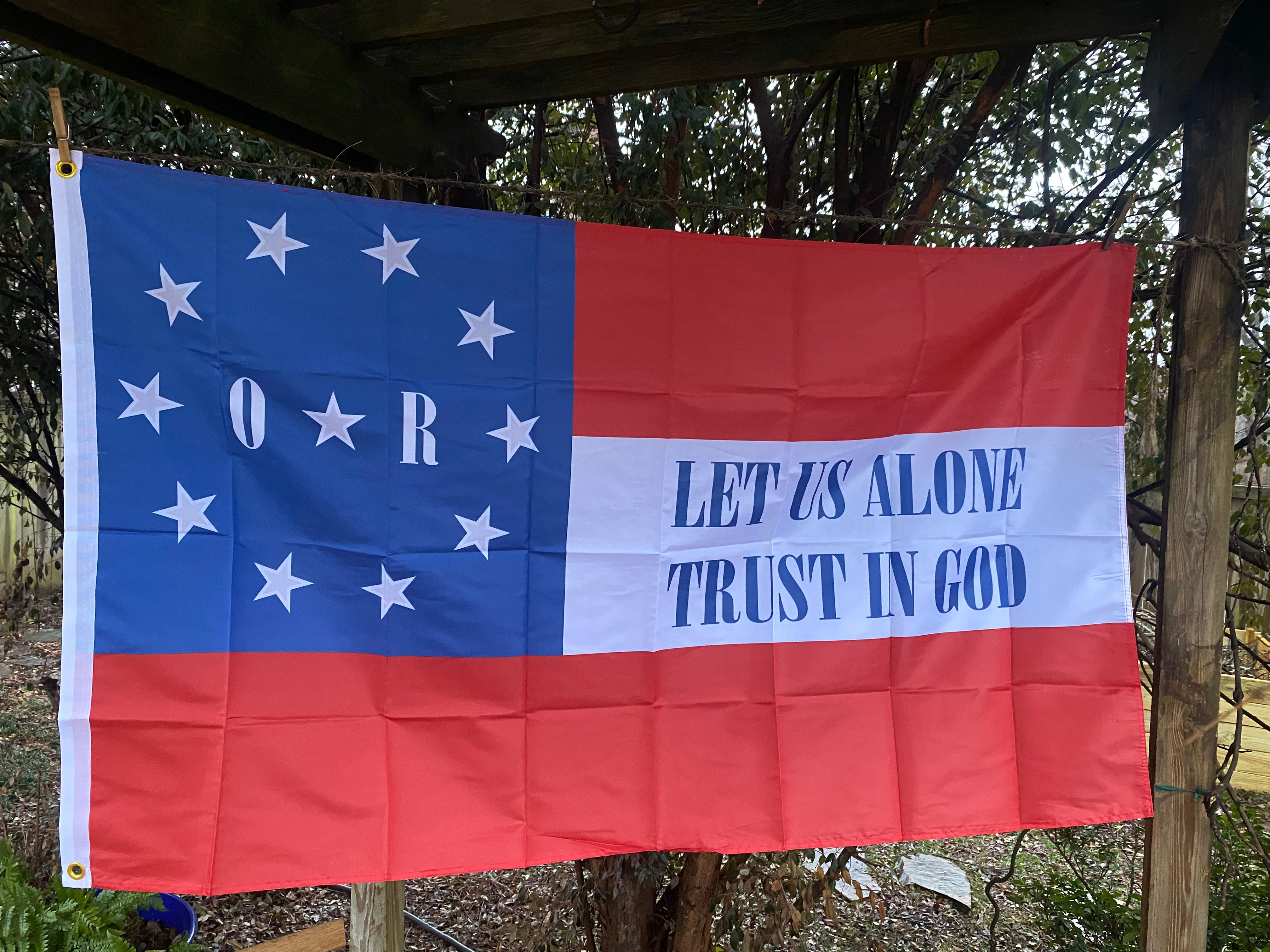 thumbnail interactive-video image 1 of 6th Louisiana CSA Flag – "Let Us Alone Trust In God" – 3x5 Woven Poly Nylon 1 of 5