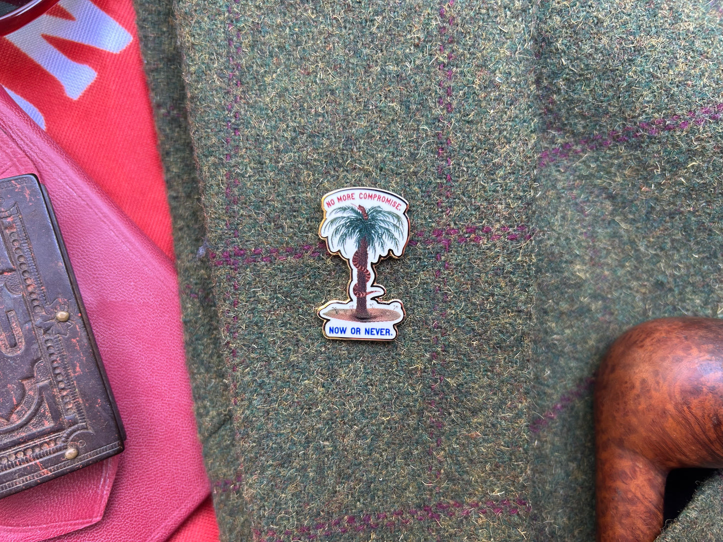 "No More Compromise" Charleston Secession Banner Pin