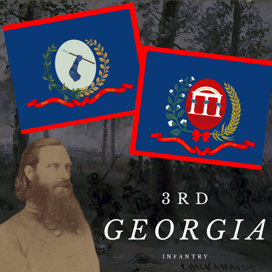 "Pro aris et focis" - "for hearth and home" - 3rd Georgia Regimental Flag Stickers/Magnets