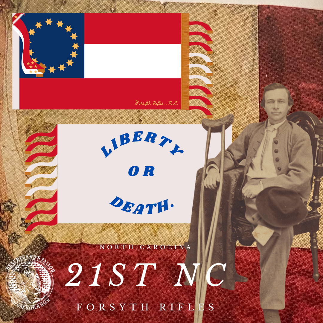 21st North Carolina Infantry - Forsyth Rifles Flag Stickers