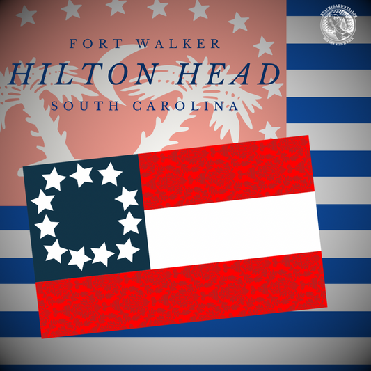 Fort Walker - Hilton Head 1st National Flag  -  Stickers/Magnet