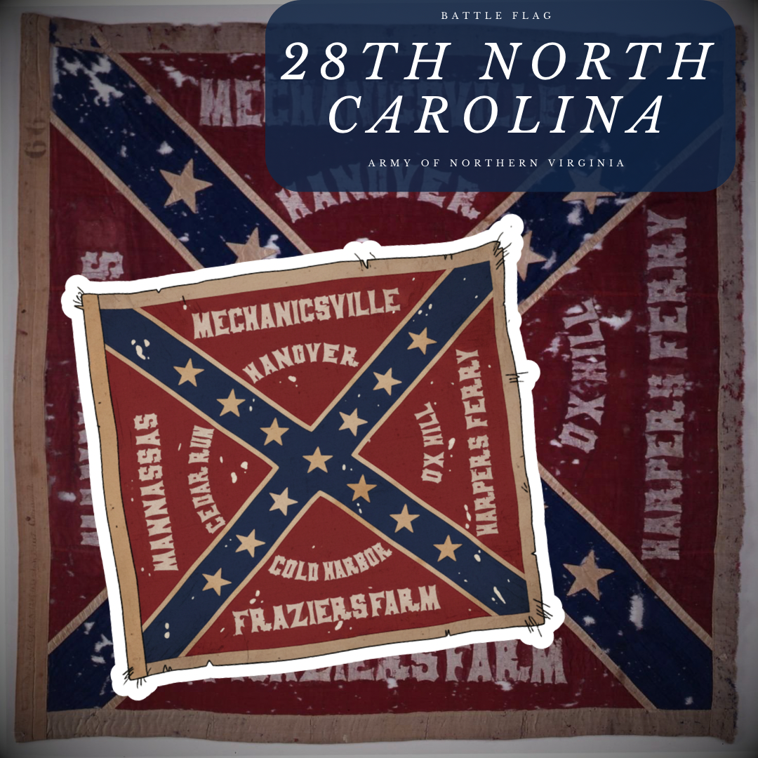 28th North Carolina Regimental Flag Stickers/Magnet