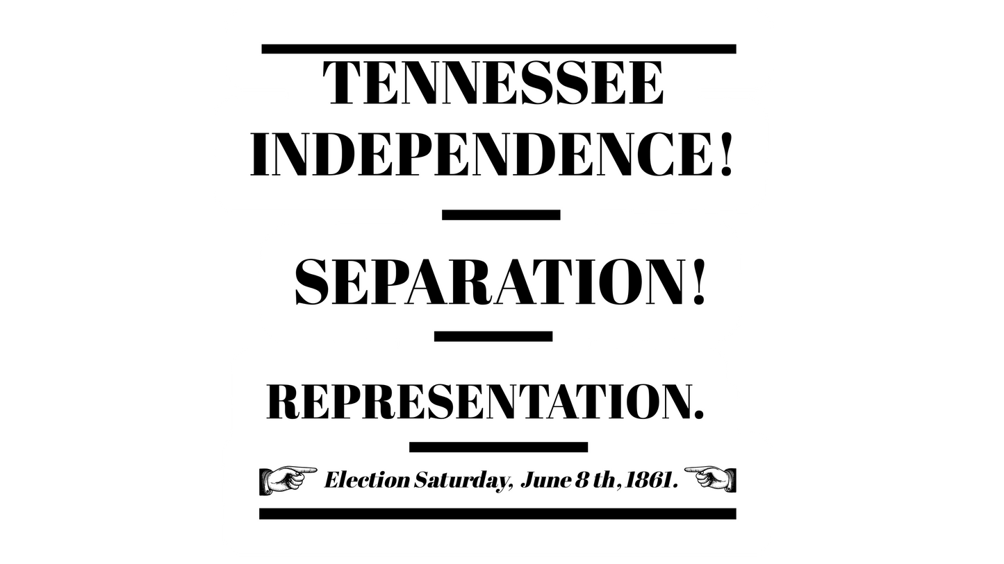 Tennessee Independence! - Secession Vote Newspaper Headline Stickers/Magnet