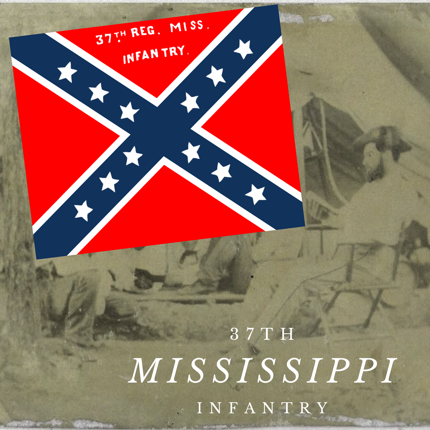 37th Mississippi Infantry Flag Stickers