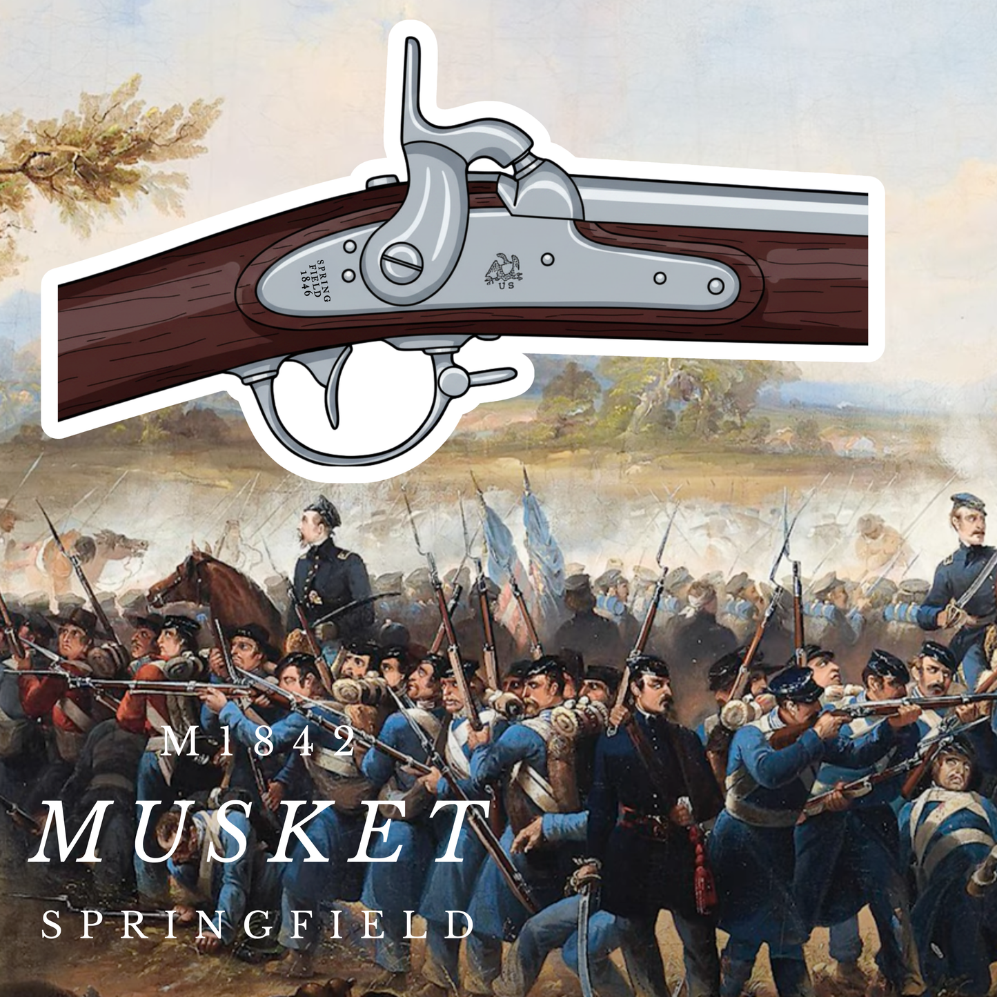 M1842 Springfield Musket Stickers/Magnet