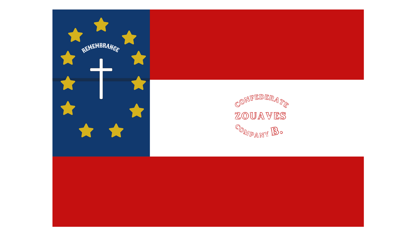 1st Zouave Battalion Louisiana Infantry - Company B Flag Stickers/Magnets