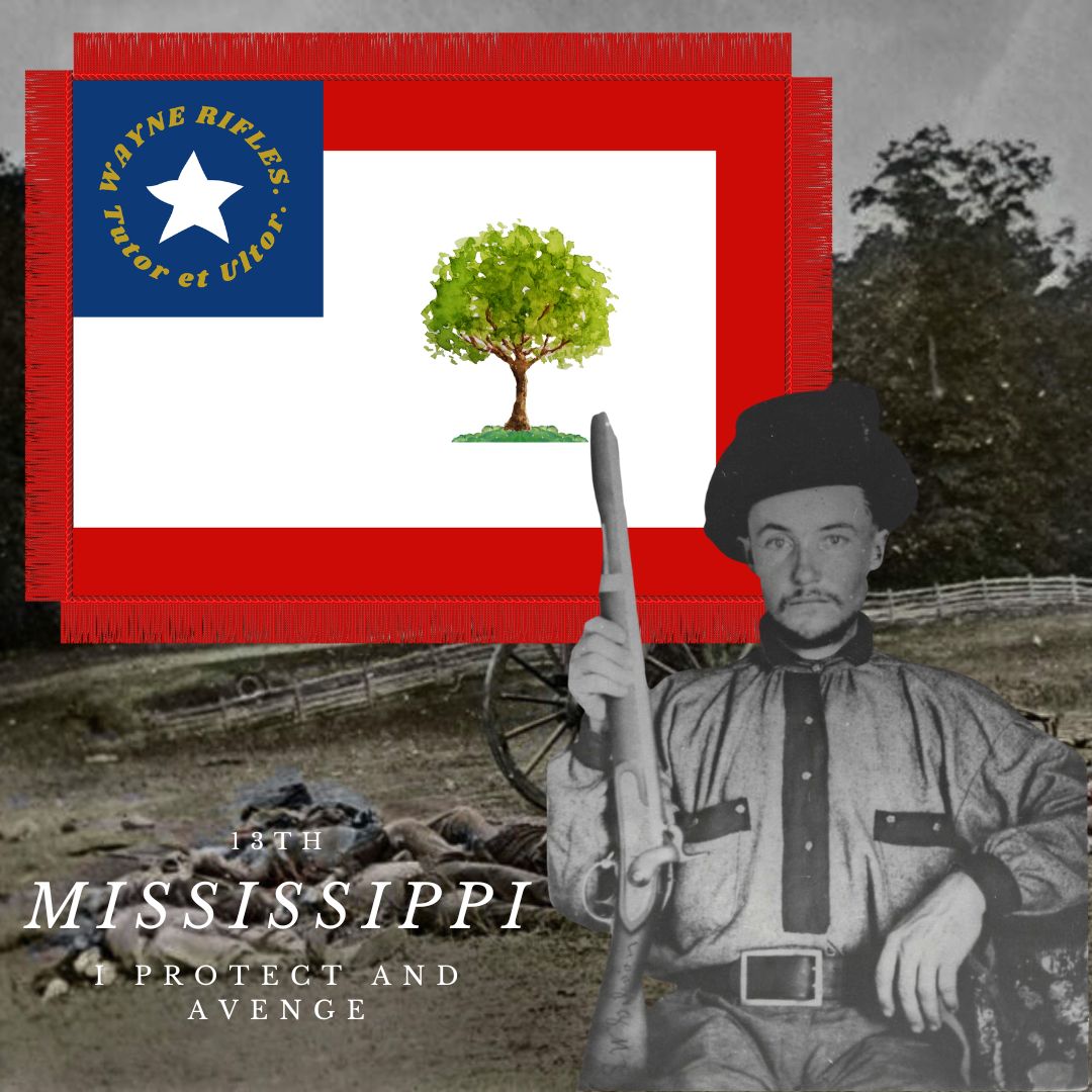 "I Protect and Avenge" 13th Mississippi Regimental Colors Stickers