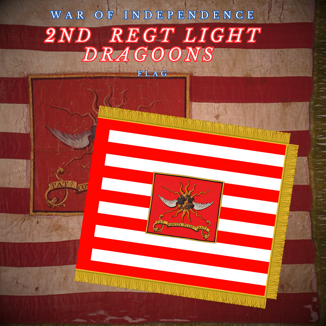 2nd Continental Light Dragoons 1779 Flag Stickers/Magnet