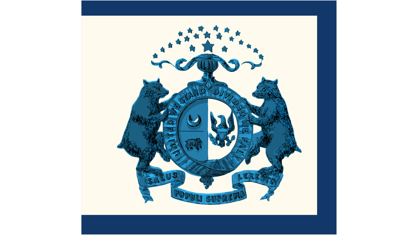 Saline Jackson Guards - Missouri State Guard Regimental Flag Stickers/Magnets