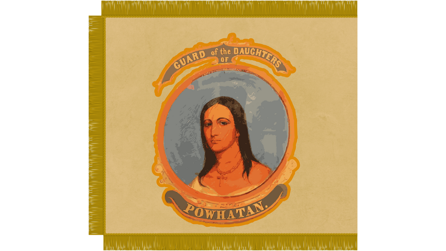 "Guard of the Daughters of Powhatan" - 4th Virginia Cavalry - Company E -  Flag Stickers