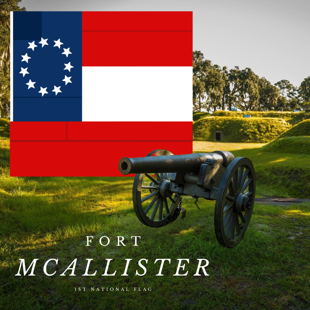 Fort McAllister 1st National Flag Stickers/Magnet