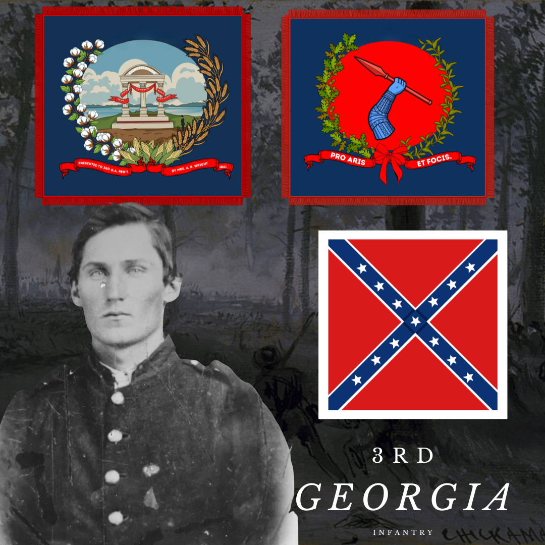 "Pro aris et focis" - "for hearth and home" - 3rd Georgia Regimental Flag Stickers/Magnets