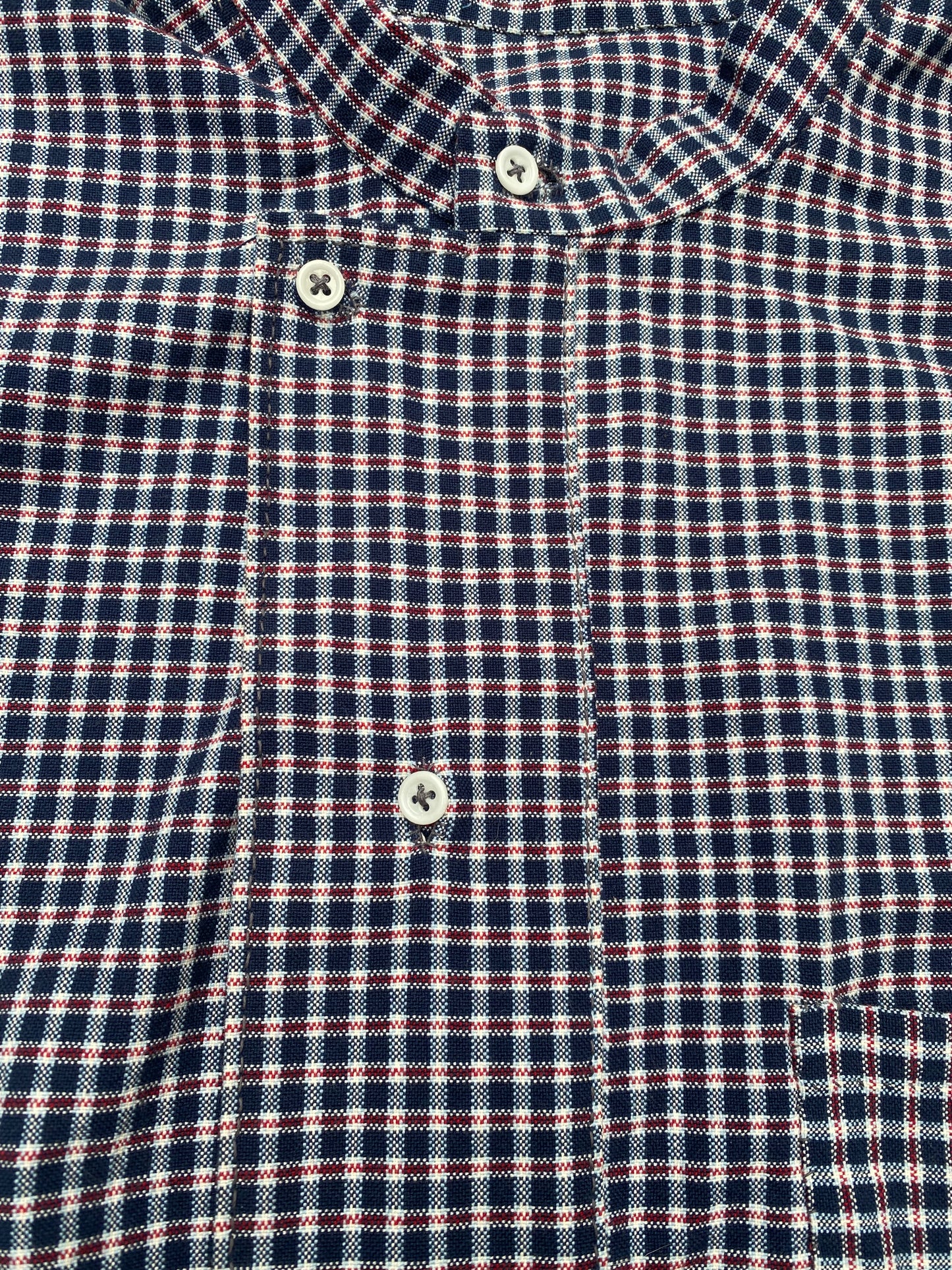 "Sent from Home" Band Collar Shirt - Plaid