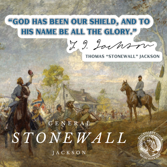 "God has been our shield, and to His name be all the glory." - Stonewall Jackson Stickers