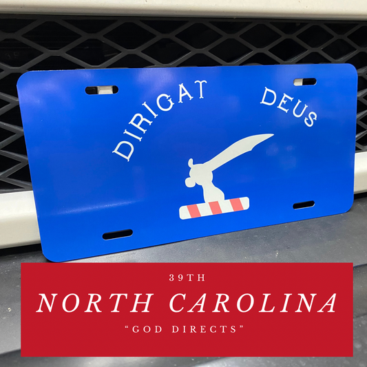 "God Directs" 39th North Carolina Car Tag/Plate