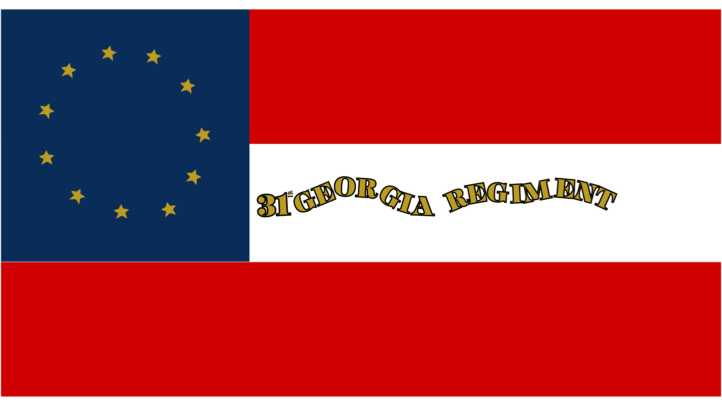 31st Georgia Infantry Flag Stickers/Magnet