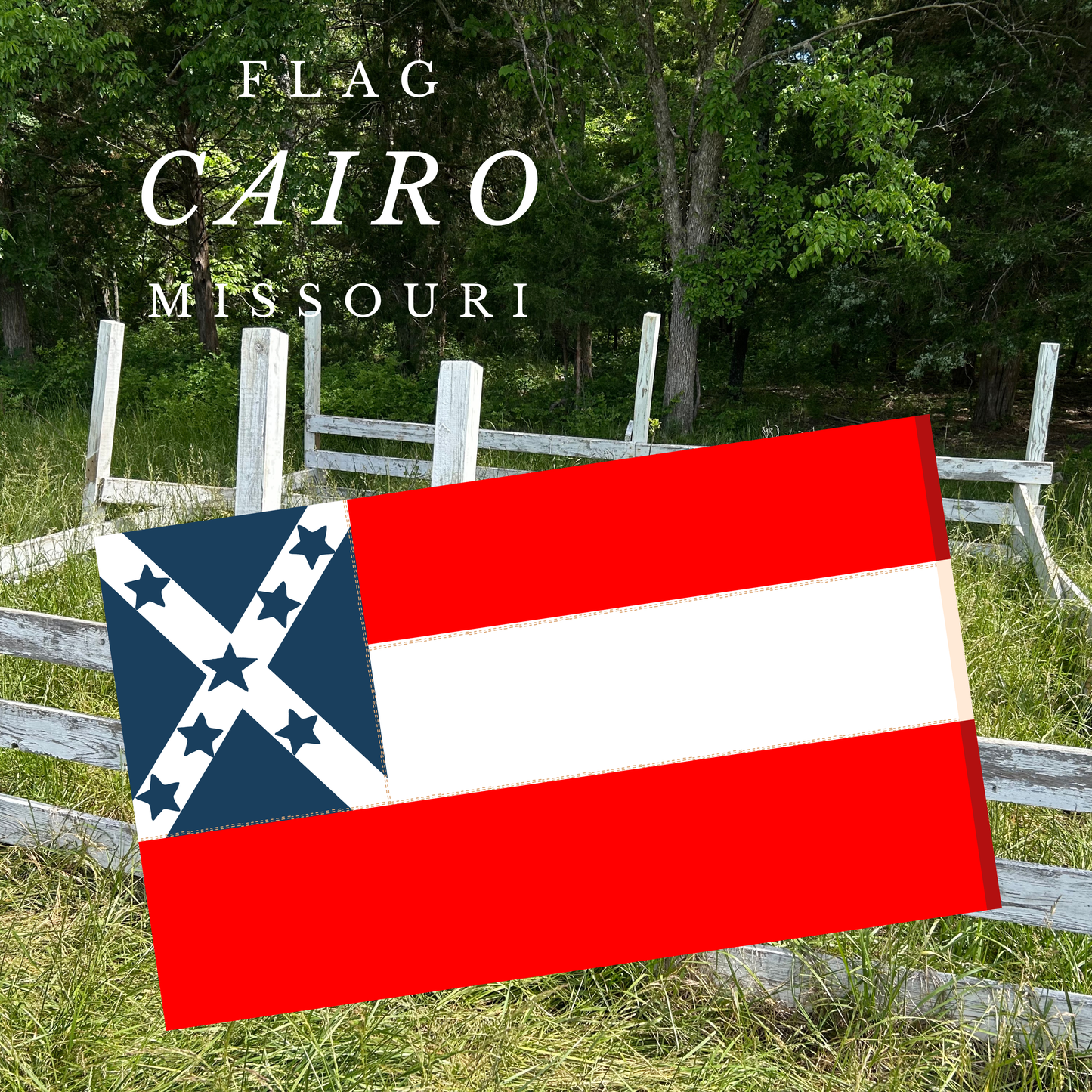 Cairo, Missouri Flag Stickers/Magnet