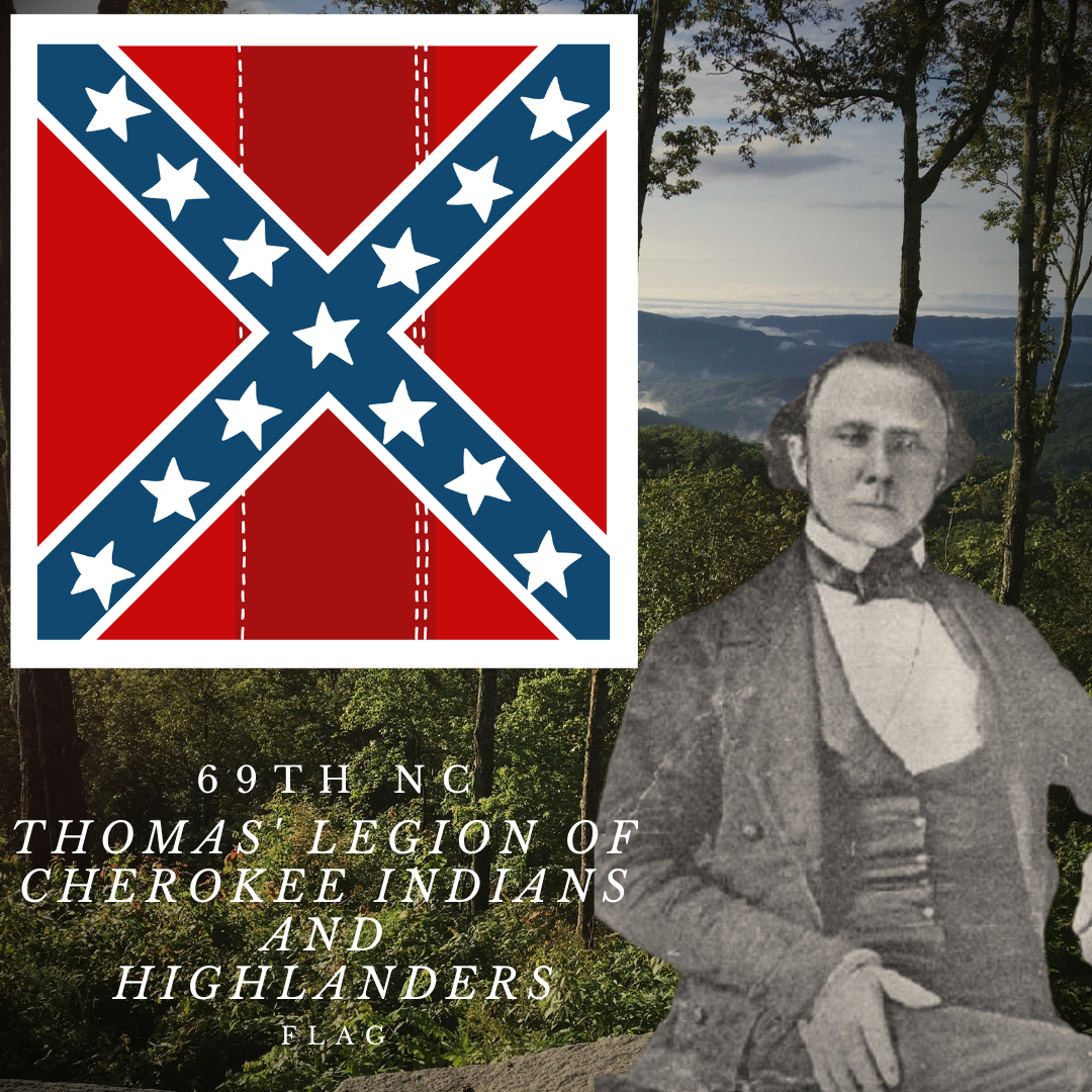 Thomas' Legion of Cherokee Indians and Highlanders 69th North Carolina Flag Stickers/Magnet