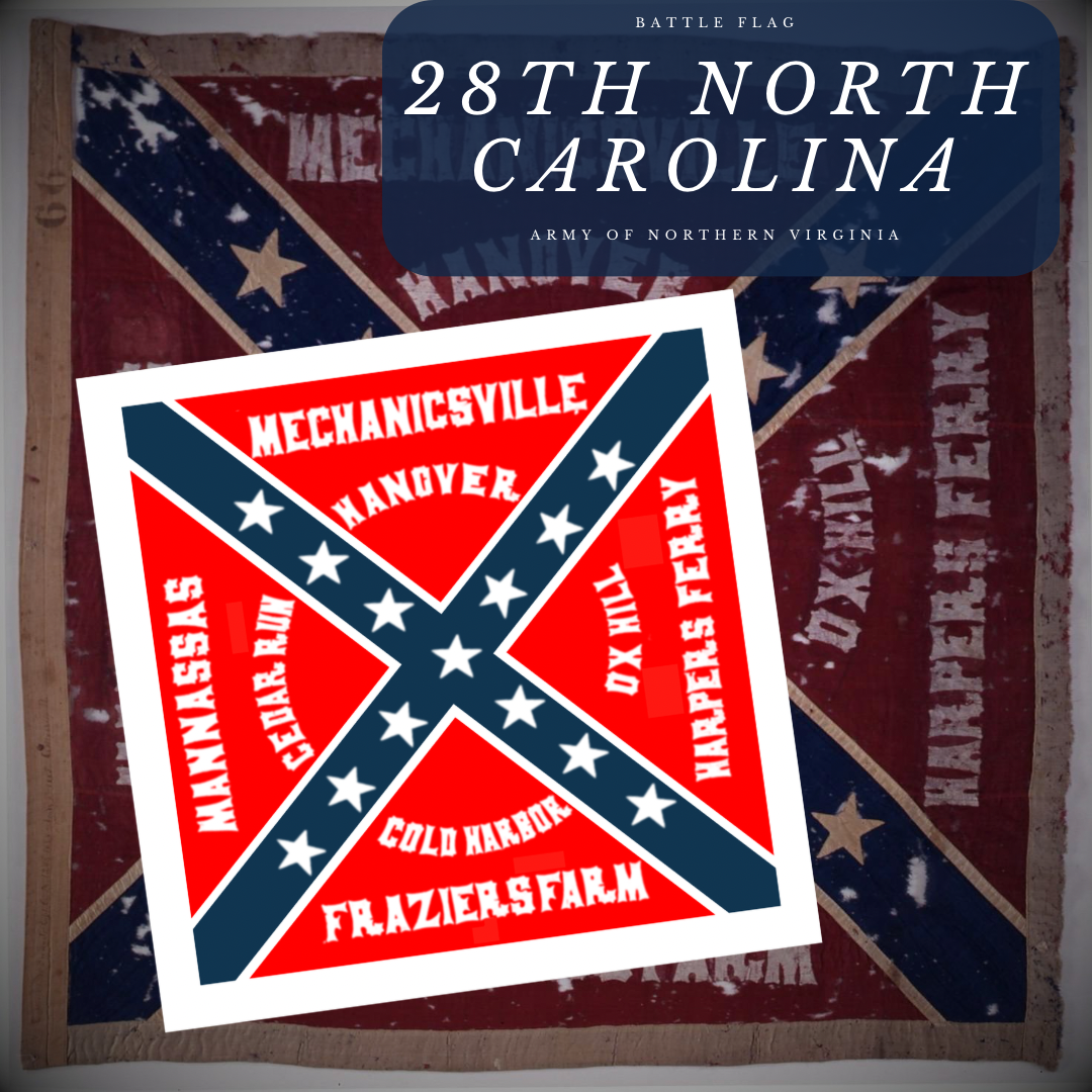 28th North Carolina Regimental Flag Stickers/Magnet